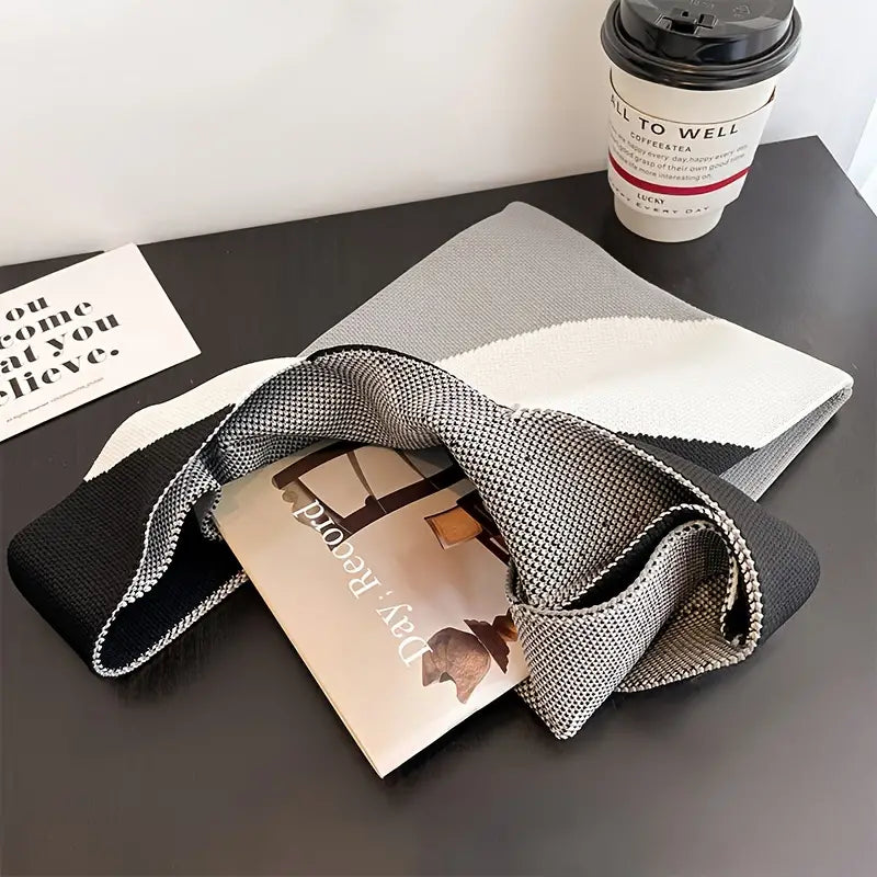 Chic Knitted Colorblock Tote Bags - 4 colors