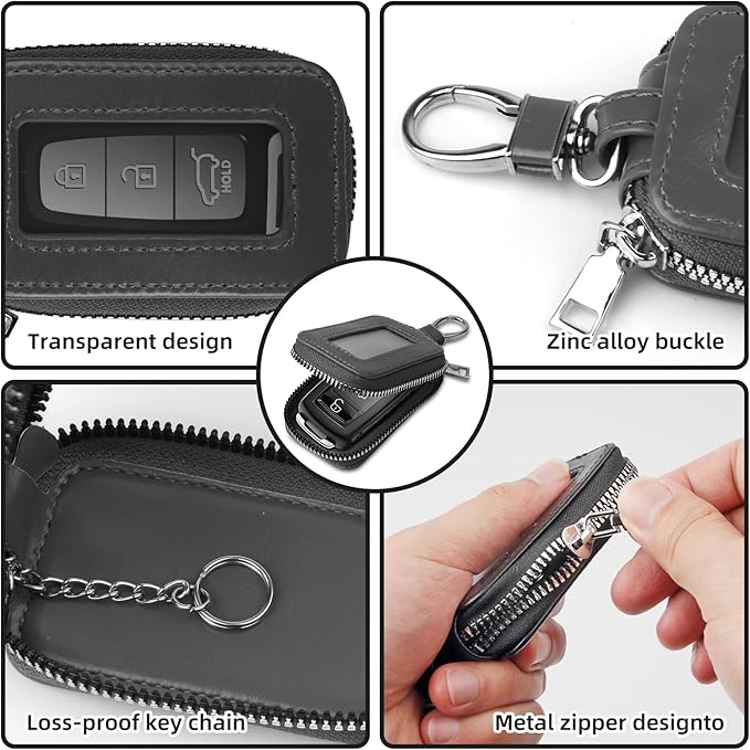 Premium PU Leather Universal Car Key Fob Case